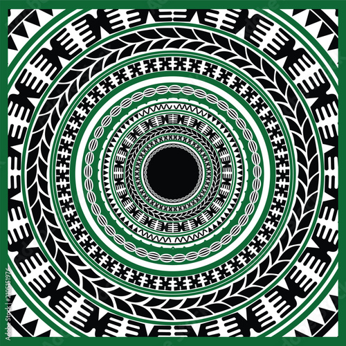 Polynesian tribal seamless pattern with traditional Pacific geometric ornaments