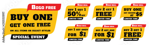 Cuadro en lienzo Buy one get one free promotion labels