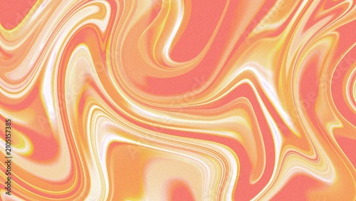 Coral orange liquid marble abstract background with fluid swirls 