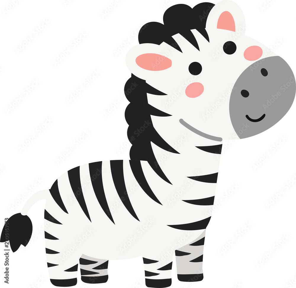 Obraz premium Friendly Zebra Standing with Happy Smile