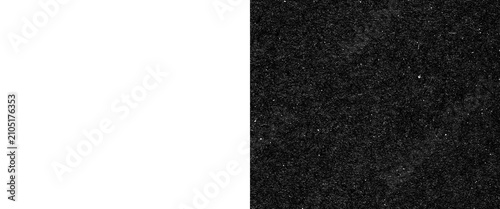 Foto Minimalist split background with solid white and textured black, abstract contra