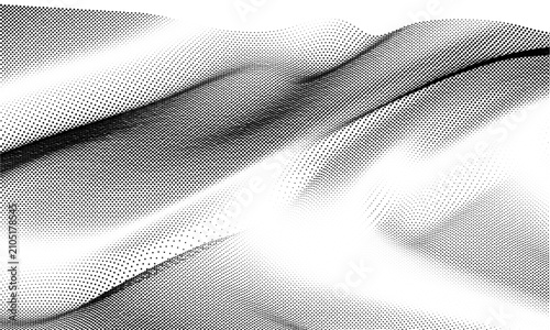 Bild auf Leinwand Flowing Wave Dot Halftone Pattern Curve Gradient Shape on Transparent Background