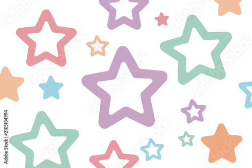 Cute pastel star outline pattern background