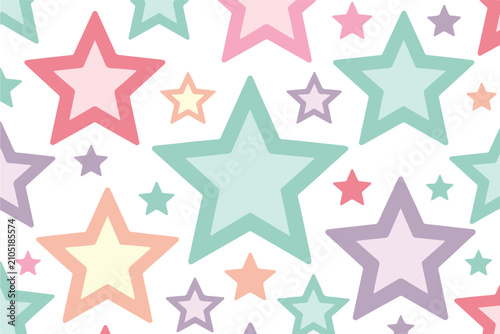 Soft multi colored stars pattern background