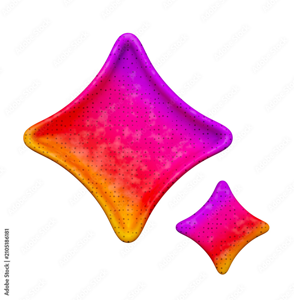 Obraz premium AI logo icon. gradient colored sparkle stars symbol. tech Artificial intelligence sign. 3D render
