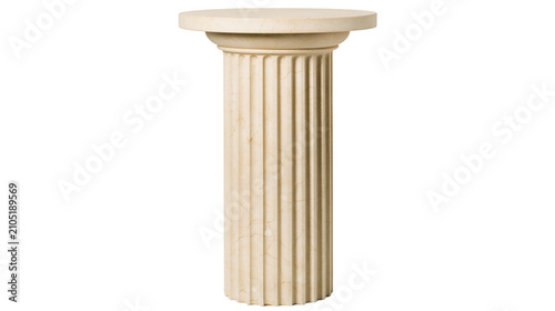 Classical fluted marble pedestal with capital and base