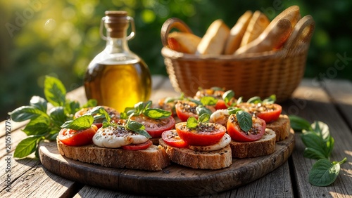 La bruschetta, appetitoso amtiposto, aperitivo o merenda tipica italiana