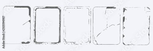 Foto Distressed Rectangle Frames with Grungy Edges on Light Background for Vintage De