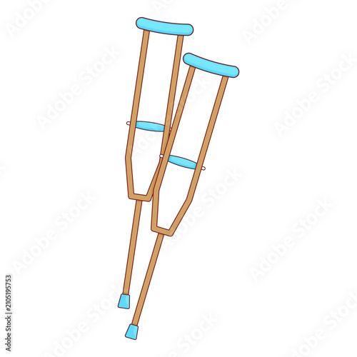 Foto Pair of Crutches illustration cartoon cute