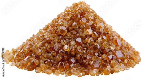 Photos Brown sugar crystals pile, coarse granulated sweetener