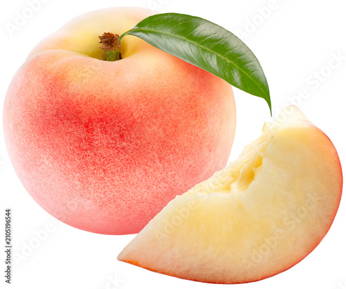 White Peach isolated on white background, with png file, for Flavor Fragrance Ingredients and Food Product Materials, premium packaging design.