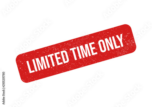 Red limited time only sale badge isolated on transparent background