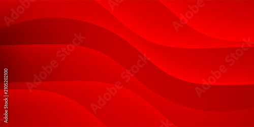 Quadro su tela Abstract red and gold ribbons background