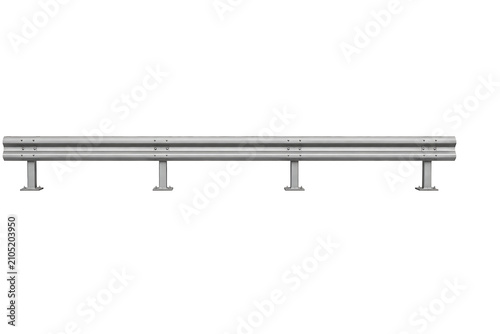 Metal Highway Guardrail Safety Barrier Isolated on Transparent Background