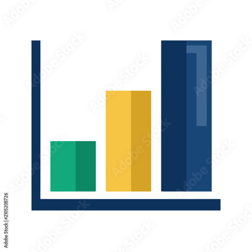 Bar chart showing business growth. Financial progress graph for data analysis and reporting.