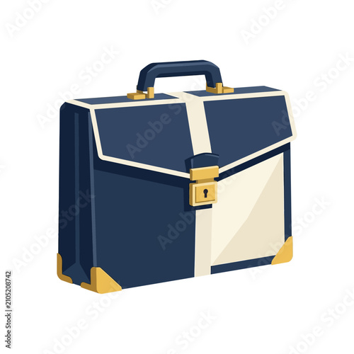 Flat briefcase icon for business and professional use. Modern vector illustration of a classic office case for work, travel, and corporate settings.