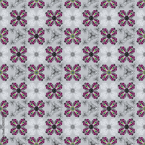 Floral pattern seamless ,flower branches seamless pattern , vector , illustration ,flowers pattern design Seamless flower pattern with colorful little flowers. Simple flat bright flowers background	