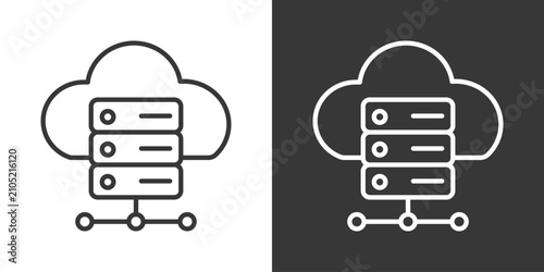 Photos Cloud Infrastructure Icon Set Vector Collection Isolated In Black And White