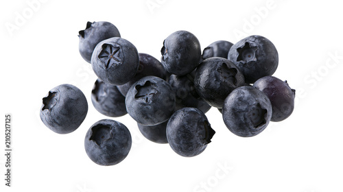 Fotografija Heap of fresh blueberries with visible star-shaped calyx remnants