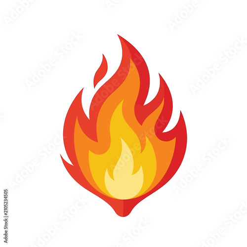 Obraz na plátně Vibrant Orange and Red Flame Icon.