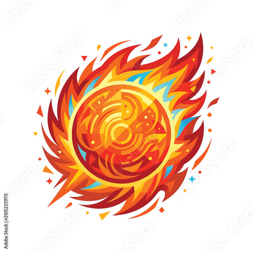 Obraz na plátne Vibrant Orange Flaming Hot Blazing Sun.