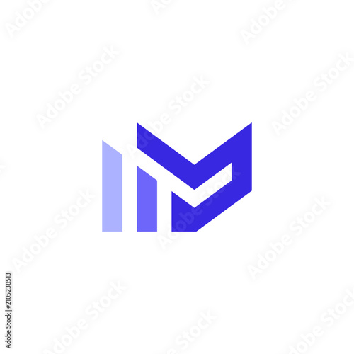 Modern M Finance Chart Logo Design Letter Monogram Growth Business Analytics Vector