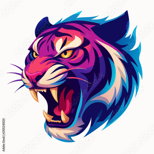 Photography Roaring tiger head mascot