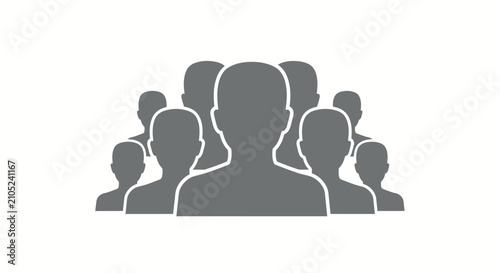 Fotografía Group of diverse people silhouettes standing together.