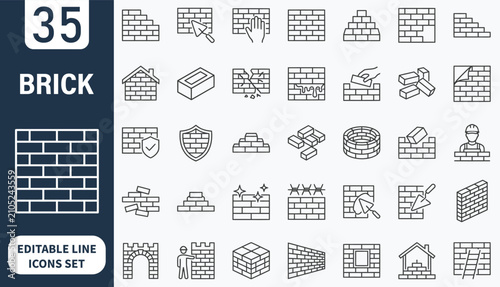 Obraz na plátně Brick icon set