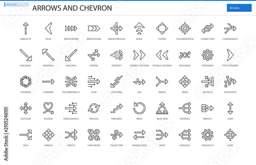 Arrows Chevrons Direction Navigation Element Icon Set