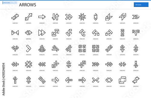 Arrows Direction Navigation Pointer Flow Icon Set