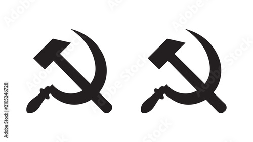 Bild auf Leinwand Hammer sickle symbols black