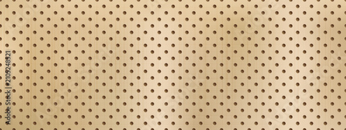 Konstfotografi Pegboard texture with round peg holes on pale wood board