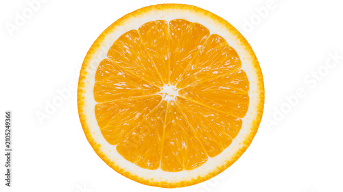 Schilderij op canvas Orange slice with segments and white pith