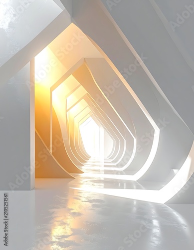 Modern architecture interior with bright light.