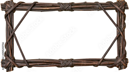 Quadro su tela Rustic twig frame with natural vine binding