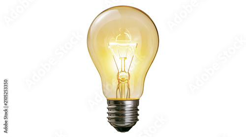 Bild auf Leinwand Incandescent light bulb with glowing filament and metal screw base