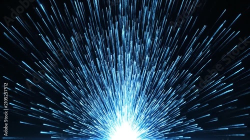 Radiant blue energy burst on dark digital background