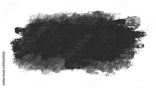 Horizontal marker brush stroke composed of distressed black ink blot details. Creative rough streak texture edge perfectly suited for contemporary streetwear graphics display clip art.