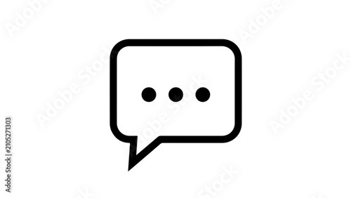 Speech bubble icon with three horizontal dots indicating pause or typing in a modern flat design style.