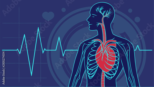 Konstfotografi Cardiac arrhythmia concept illustrating atrial fibrillation and abnormal heart rhythm