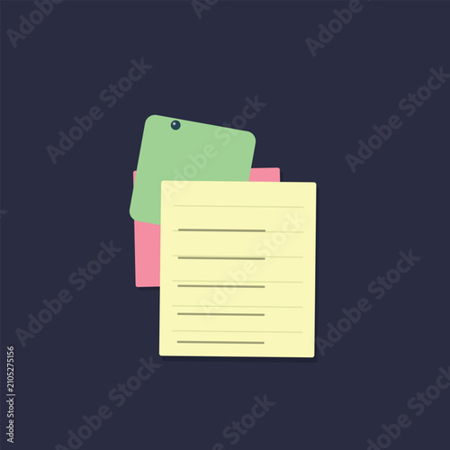 Stack of colorful sticky note paper sheets for reminders and office organization tasks
