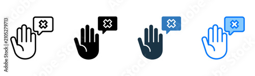 Tableau sur toile Say No icon multiple style vector illustration