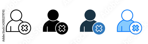 Tableau sur toile Reject Person icon multiple style vector illustration
