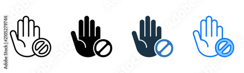 Bild auf Leinwand Ban Hand icon multiple style vector illustration