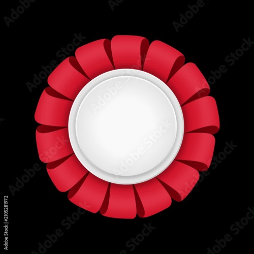 Elegant Red Ribbon Badge