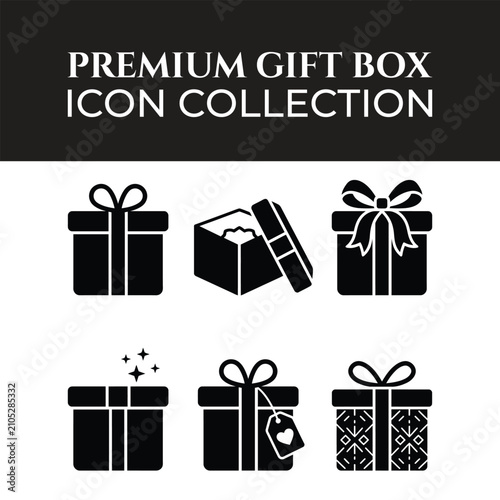 Картината върху платно Gift Box Icons Set