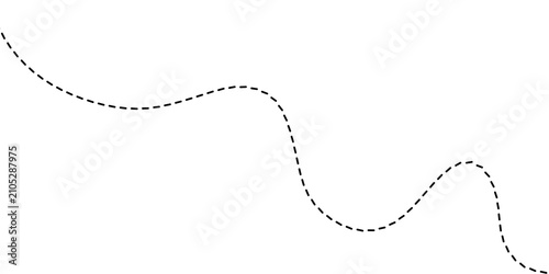 Canvas Print Abstract dynamic dotted line representing an unpredictable winding path or a flu