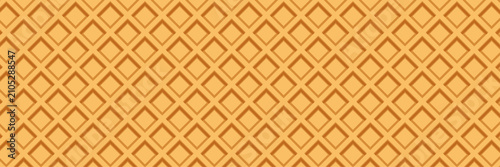 Tableau sur toile Seamless waffle texture background, golden brown ice cream cone wafer pattern, c