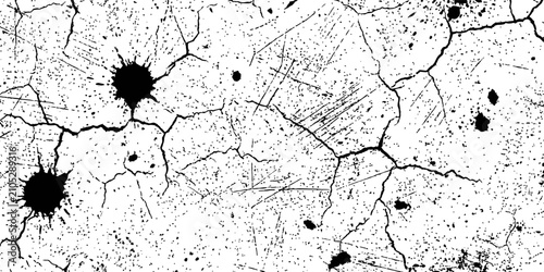 Cracked Surface with Dark Stains.